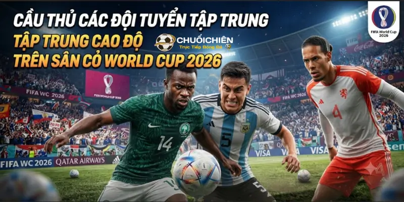 Cầu thủ các đội tuyển tập trung cao độ trên sân cỏ World Cup 2026
