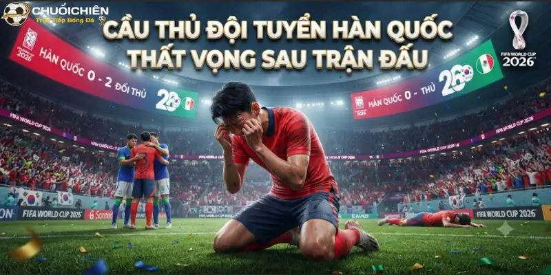 Cầu thủ đội tuyển Hàn Quốc thất vọng sau trận đấu