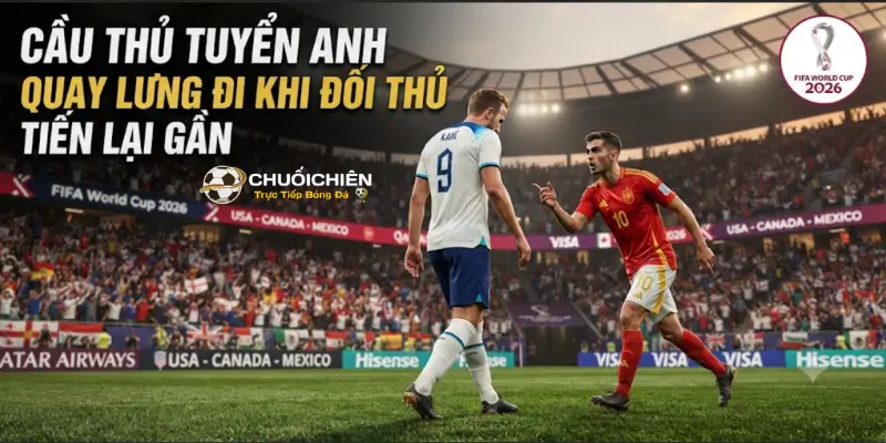 Cầu thủ tuyển Anh quay lưng đi khi đối thủ tiến lại gần