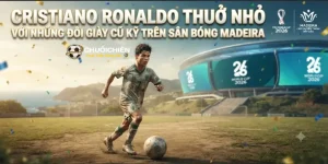 Cristiano Ronaldo thuở nhỏ với những đôi giày cũ kỹ trên sân bóng Madeira