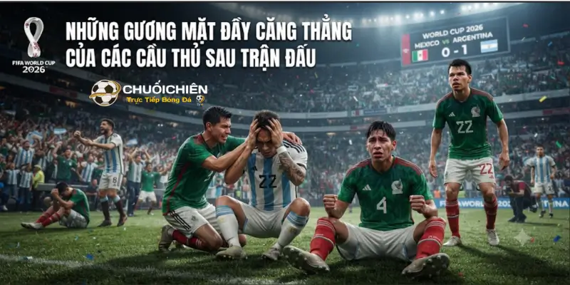 Những gương mặt đầy căng thẳng của các cầu thủ sau trận đấu