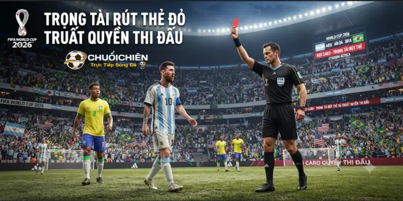 Trọng tài rút thẻ đỏ truất quyền thi đấu